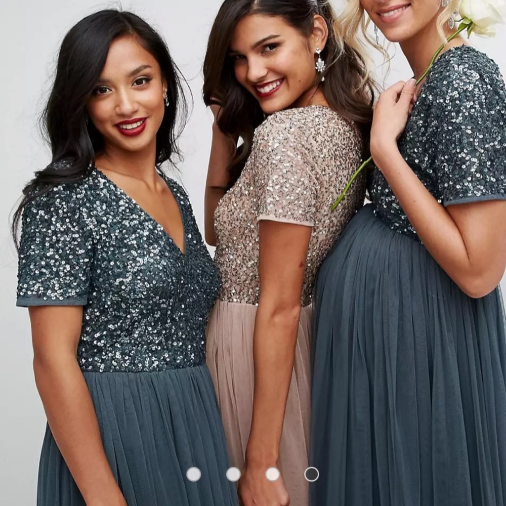 Maya Petite Embellished Mini Tulle Dress